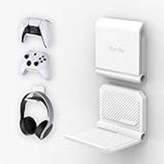 PlayVital 2st FOLD Väggfästeshållare för ps5/för ps4 Hörlursställ för Xbox Series X/S, för Switch Pro, för Xbox Wireless Headset, för Pulse 3D Headset-Vit