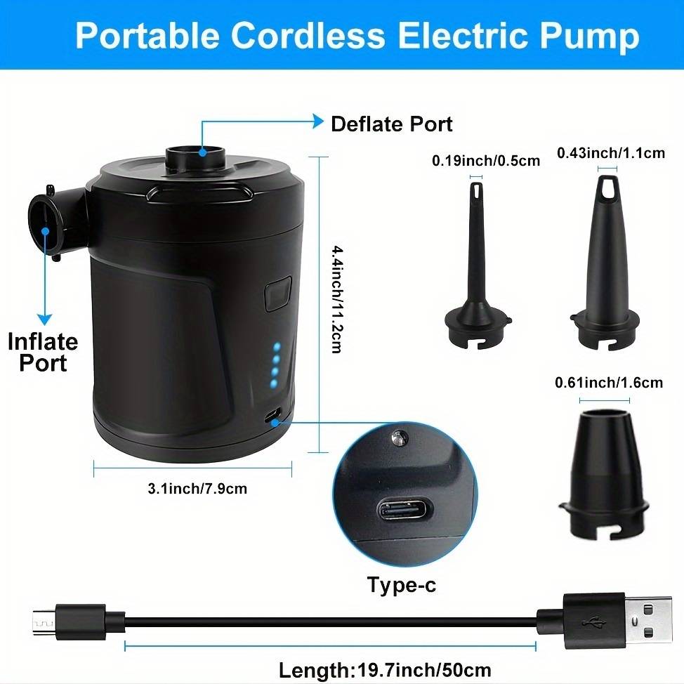 TEMU Outdoor Electric Air Pump, Wireless Portable Pump For Swimming Pools, Air Mattresses, And Swimming Rings, For Home Use