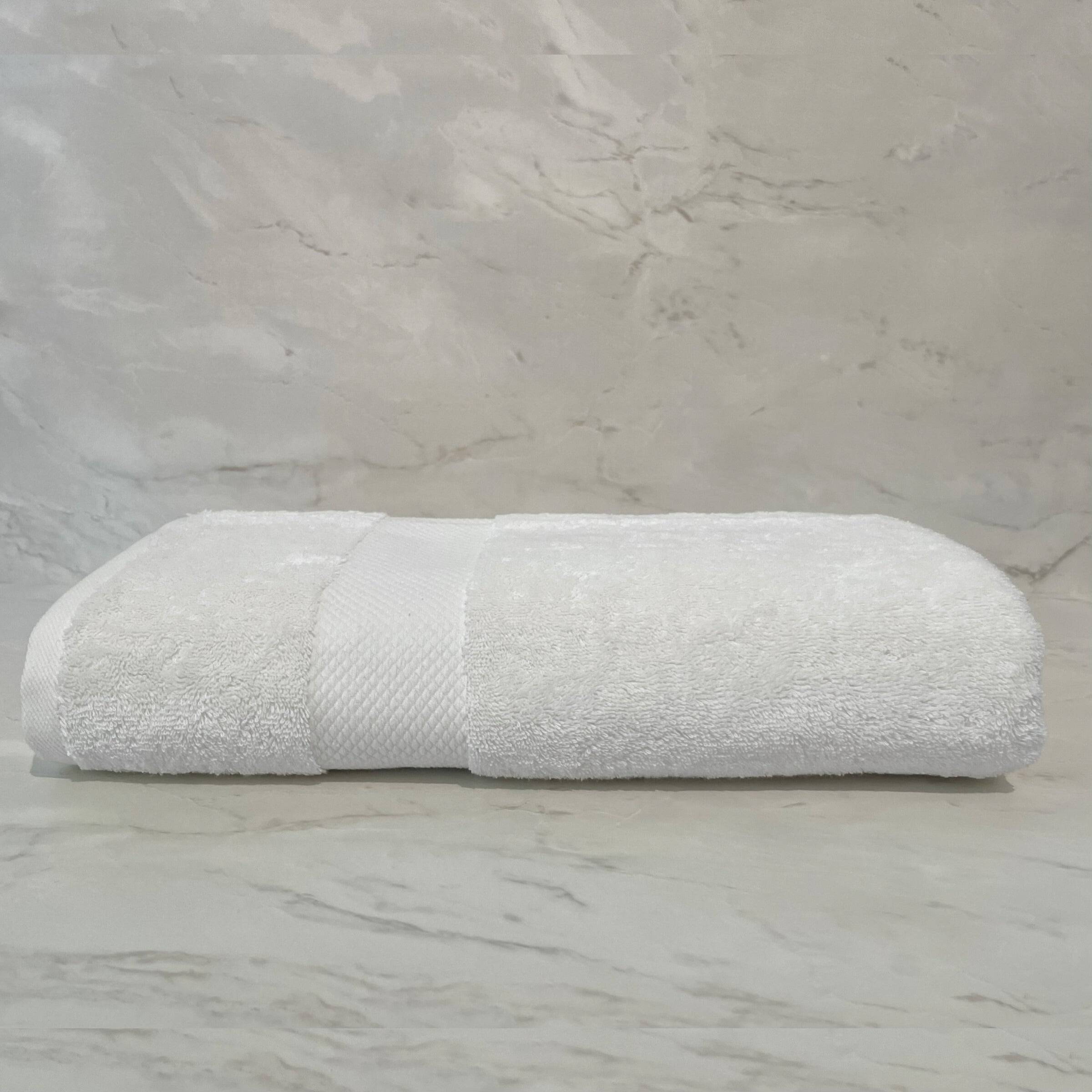Plush Handtücher aus 100% ägyptischer Baumwolle (700 GSM) – Flauschig, saugfähig & luxuriös weich - White / 2x Gästetuch 30x50