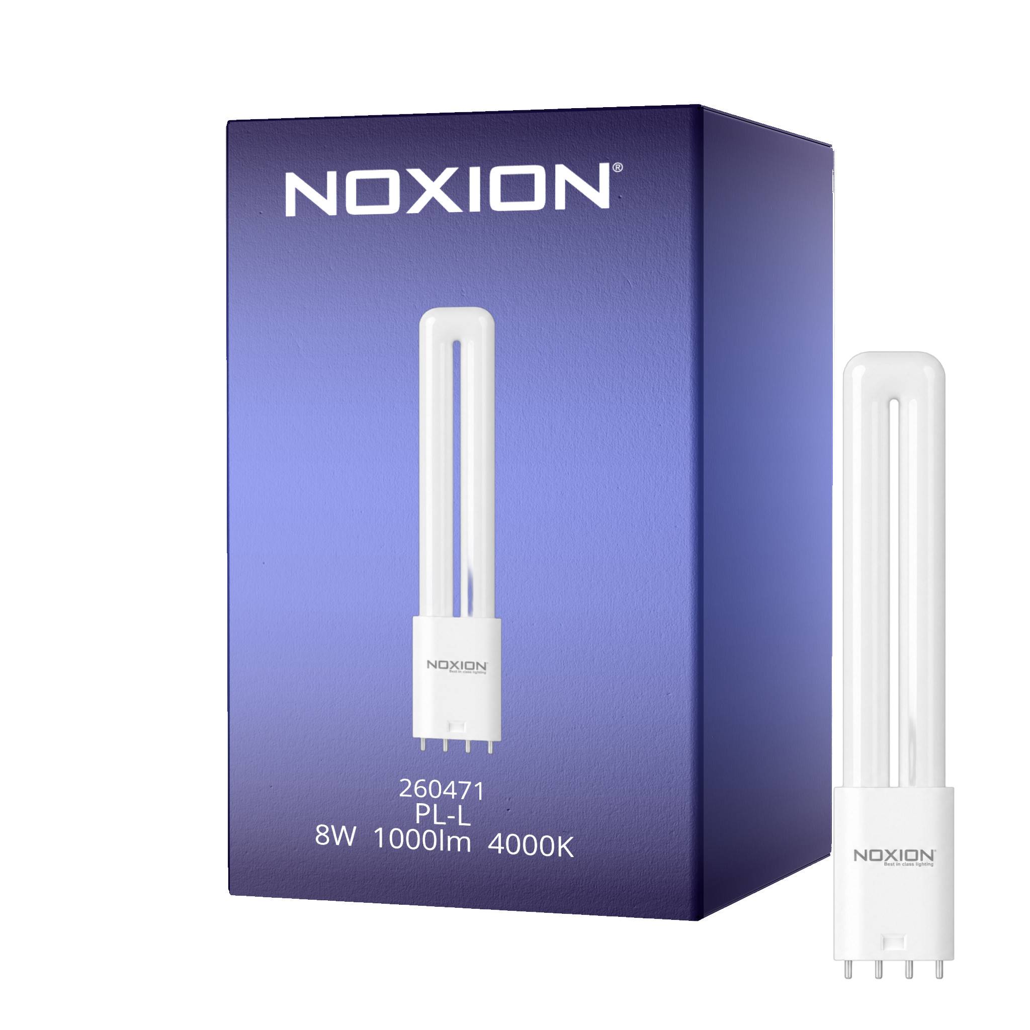 Noxion Lucent PL-L LED (EM/Mains) 8W 1000lm - 840 Kold Hvid | 2G11 4-Pinde - Erstatter 18W