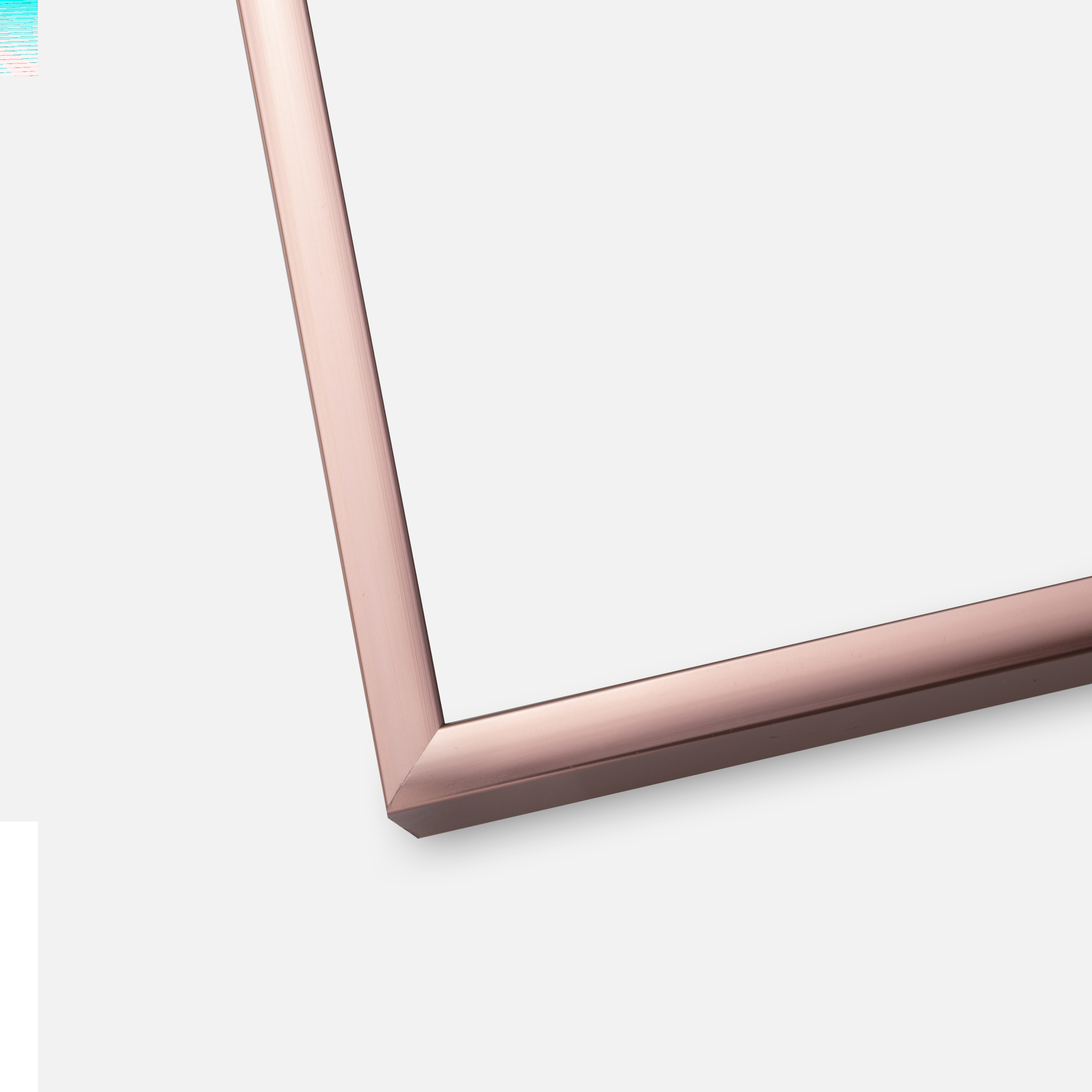 Ram Poster Frame Aluminum Roséguld 70x100 cm - Passepartout Vit 62x93 cm