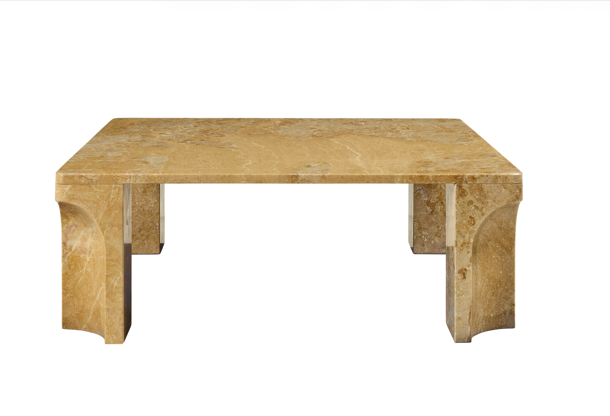 Gubi Doric Sofabord, 80x80 cm Honey Amber Marble - Jacobsen Plus