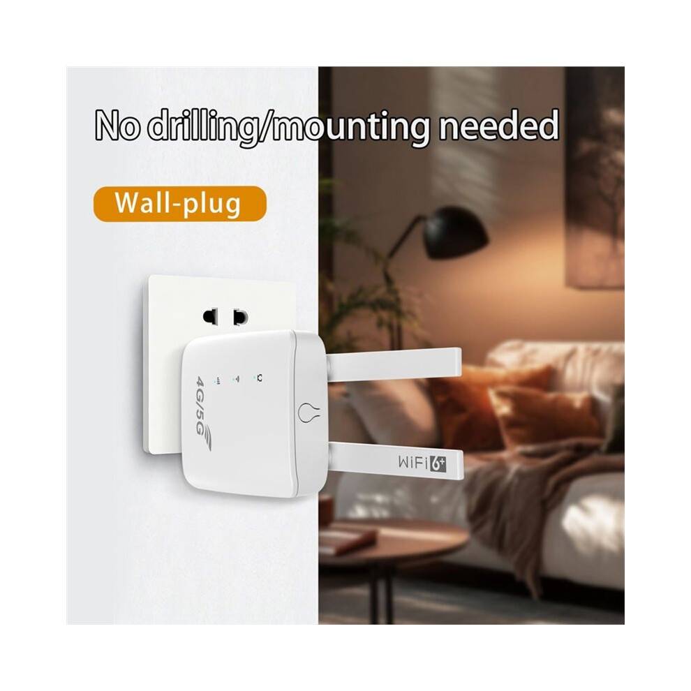 4G LTE WiFi Router 300Mbps WiFi 6 LAN Wireless WiFi Modem WiFi Router 3000mAh Support 10 Device Wireless Router UK PLUG