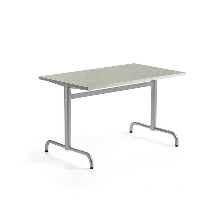 Bord PLURAL, 1200x700x720 mm, ljuddämpande linoleum, silver/grå