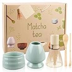 Matcha-set, Matcha kvast set med 5 delar, bambu-tevisp, 5-delat set Matcha teset matcha visp matcha teceremoni set med matcha visp och kvast, matcha teset för matchapulver
