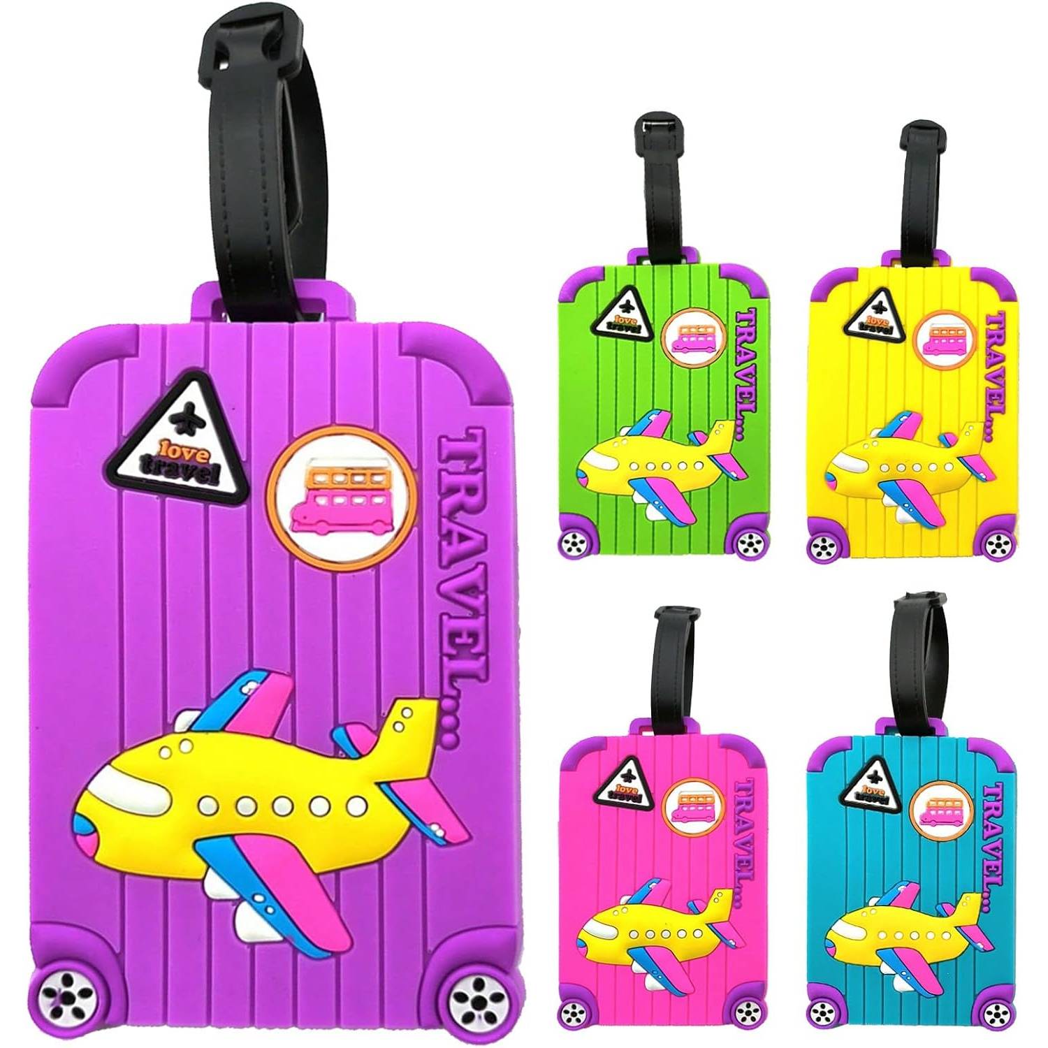 2pcs Luggage Tags With Write- Card - Silicone Suitcase Tags Suitable For Travel Bags, Airplane Checked Luggage, Carry- - //wine Color Options, Write- Card For Customization