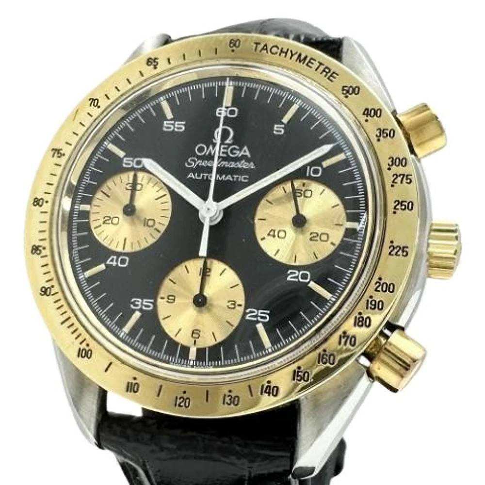 Omega Vintage, Vintage , Herr, ONE Size, Läder, Pre-owned Speedmaster Chronograph Rostfritt Stål Au750