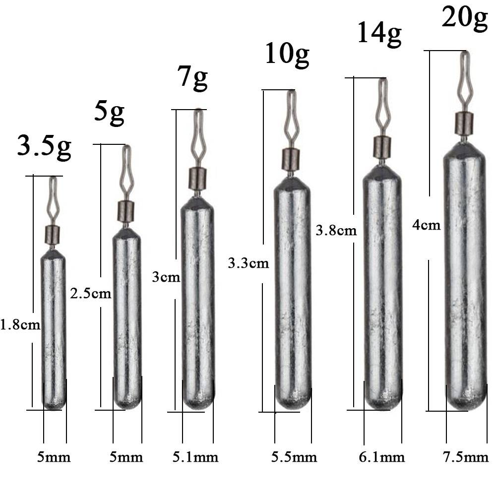 10pcs Fishing Sinker 3.5g 5g 7g 10g 14g 20g Drop Shot Weight Sinkers Fishing Tackle Accessories