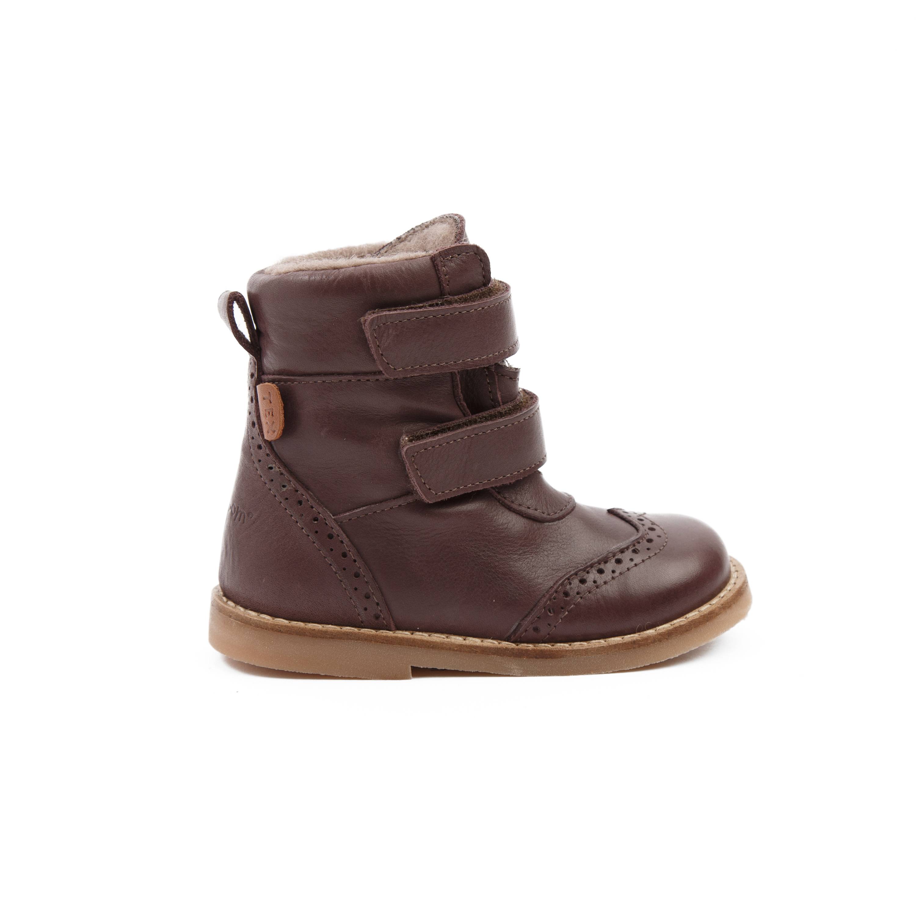 Pom Pom Velcro TEX Vinterstøvler, Dark plum 26