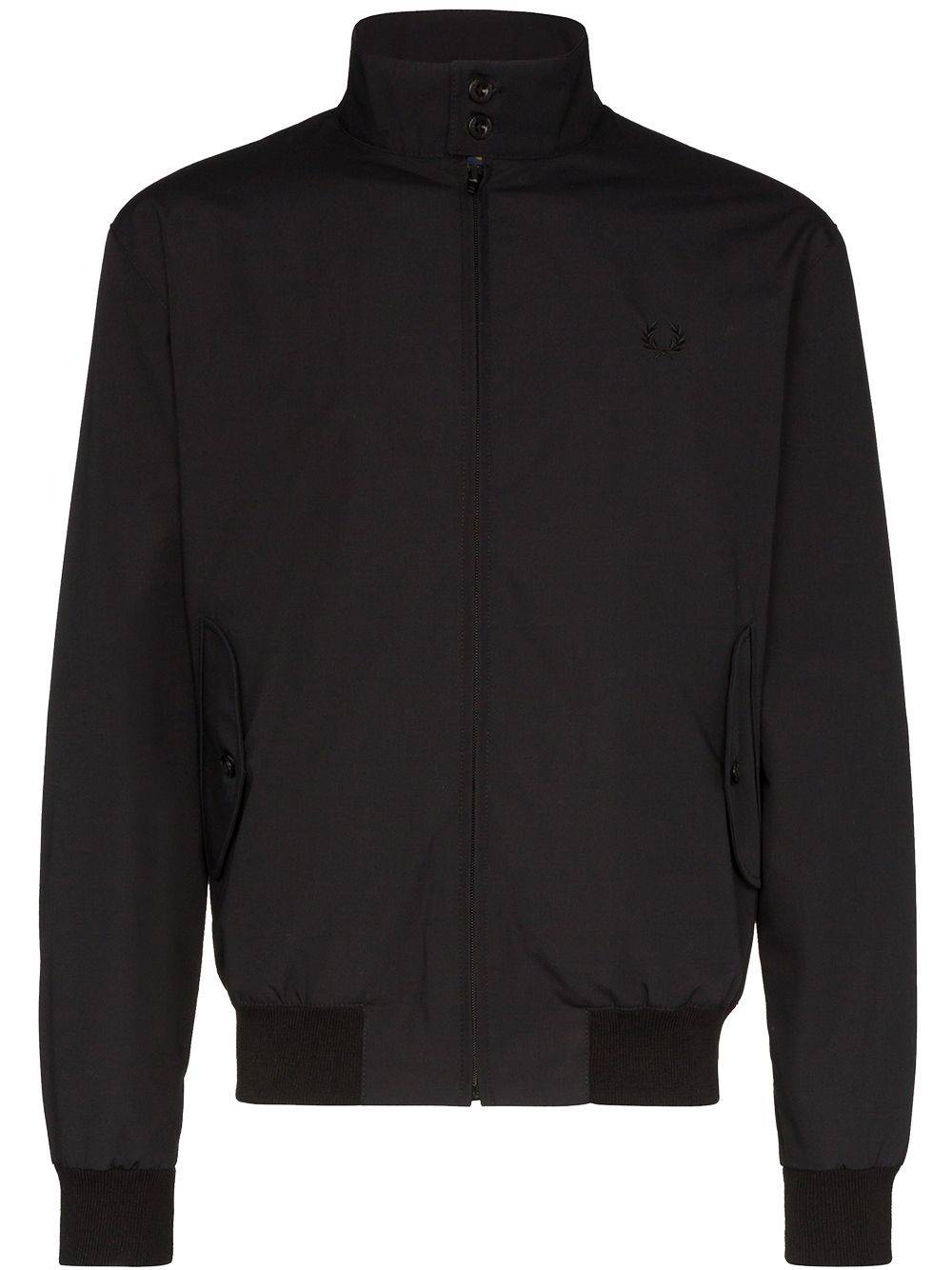 Fred Perry - Harrington-jacka i bombermodell - herr - bomull/polyester - XXL - Svart