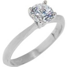 CZ Engagement Ring in 9ct White Gold - white gold