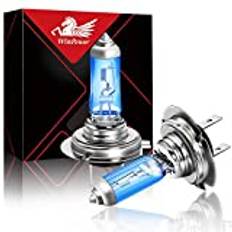 WinPower- 24V H7 PX26d halogenlampor - 70W Super Bright Ultra White strålkastarlampa 5000K-5500K för lastbil/lastbil, 2 lampor