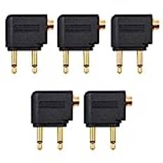 CENPEK 5PCS Airplane Airline Flight Adapter Hörlurar Dubbla 3,5 mm Hane Till 3,5 mm Hona Hörlursuttag Headset Connector Adapter