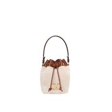 Valentino Garavani, Taske, Dame, Hvid, ONE SIZE, Læder, Stud Shearling Bucket Bag