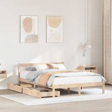 vidaXL sengeramme uden madras 120x190 cm massivt fyrretræ