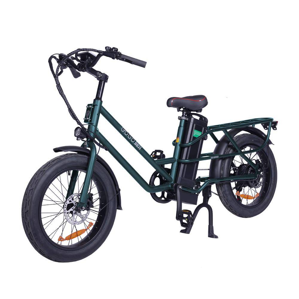 Gogobest GF200 Vuxen City Tvåsitsig Elcykel 500W Motor 48V 15.6Ah Batteri Off-Road Elcykel 20 Tum Feta Däck Mountain E-Bike grön