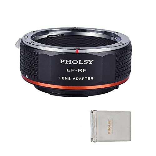 PHOLSY Linsmonteringsadapter kompatibel med Canon EF-objektiv till Canon EOS RF-Mount kamerahus för EOS R8, R50, R6 Mark II, R7, R10, R3, R5, EOS R5C, R6, EOS R, EOS RP