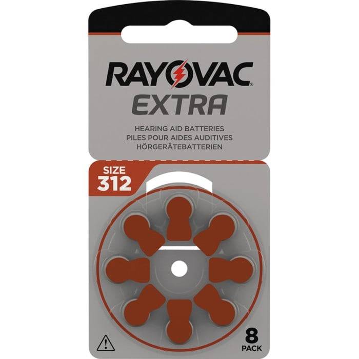Rayovac extra 312 brun, 8 st