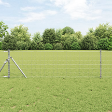 vidaXL Eurohegn med 7 stolper, 0,8 x 10 m, galvaniseret stål