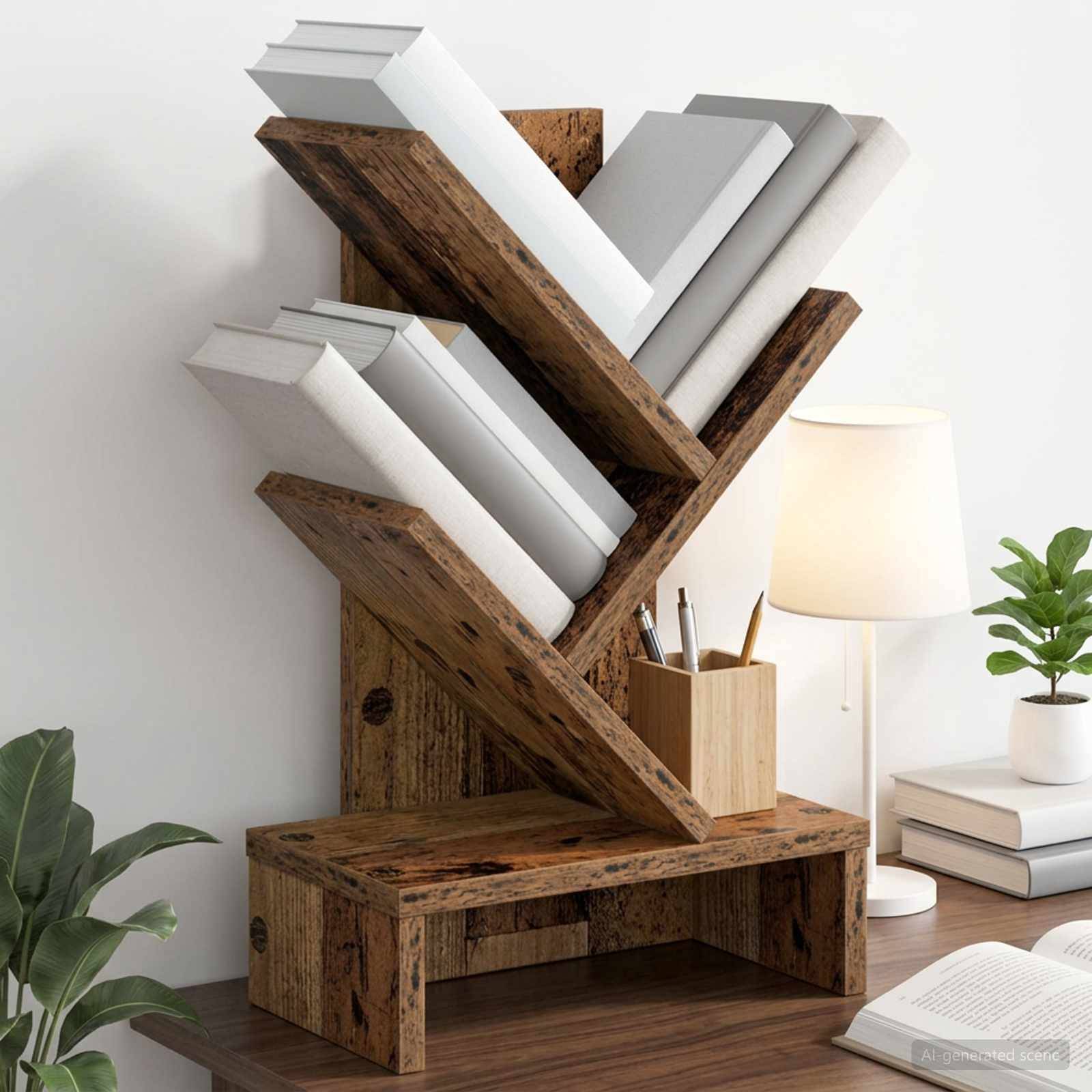 vidaXL Træbogreol 3-lags 30 x 18 x 48 cm Konstrueret træ Gammelt træ