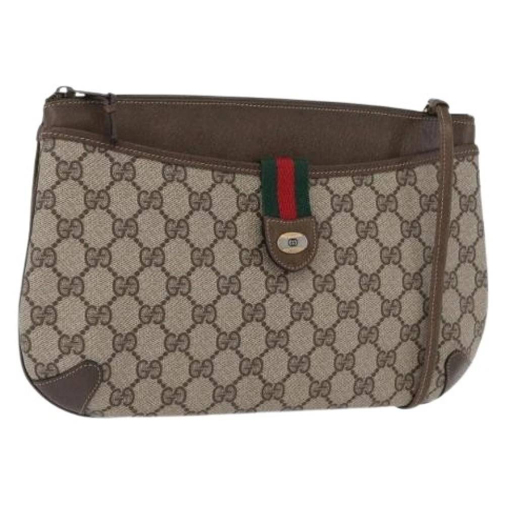 Gucci Vintage Pre-owned Vintage Canvas Skuldertaske - Vintage - Dame - Beige - ONE SIZE - Uld