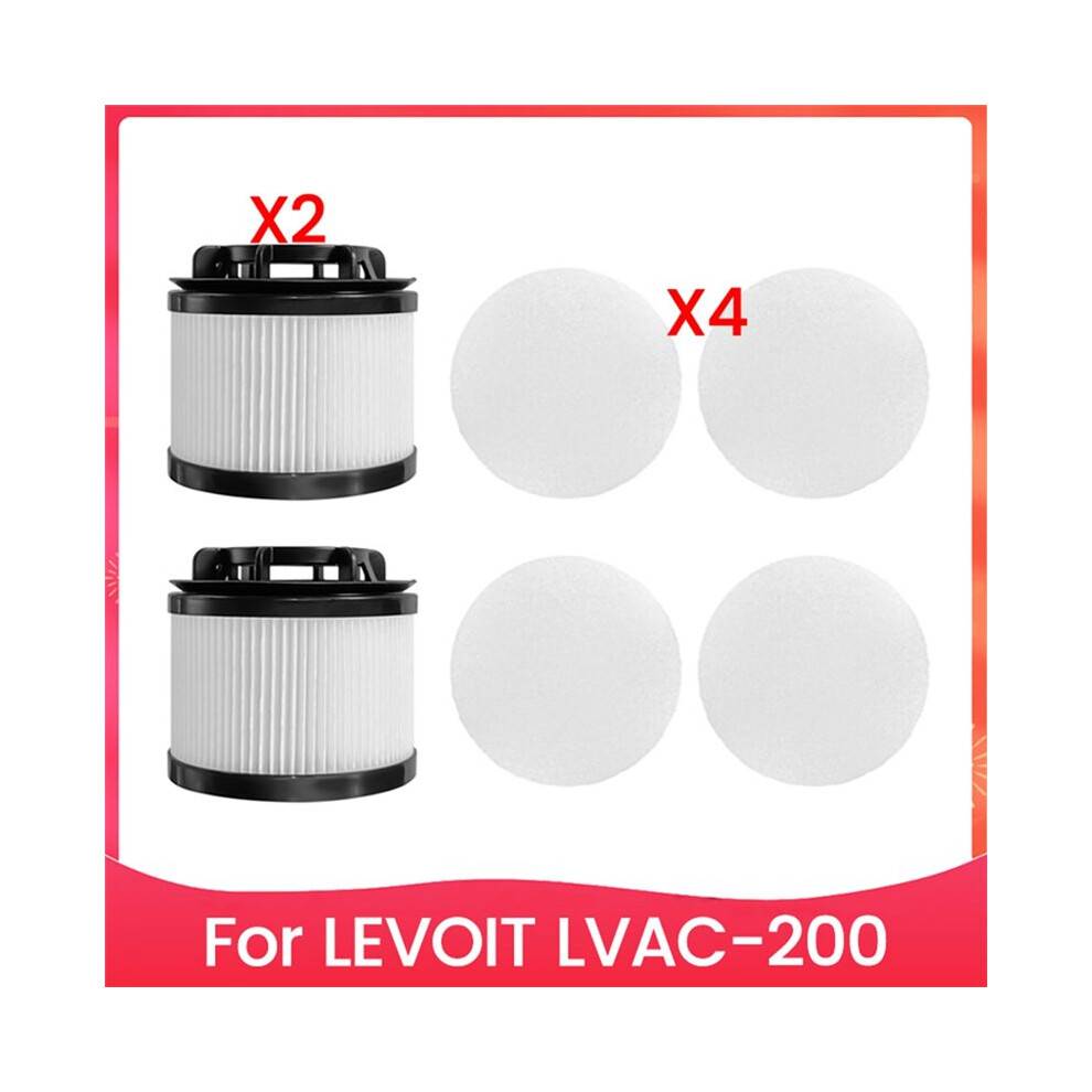 6PCS Vacuum Cleaner Filter Screen and Filter Cotton Kit for LEVOIT LVAC 200 Vacuum Cleaner Accessories Replacement Parts