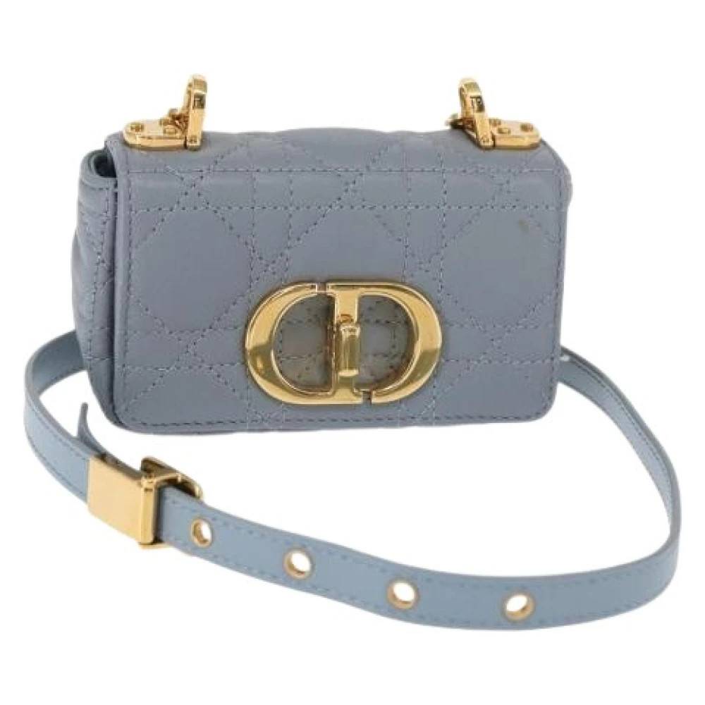 Dior Vintage Pre-owned Caro Bag - Vintage - Dame - Blå - ONE SIZE - Uld