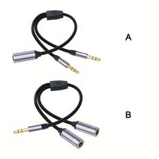 TEMU Y Splitter Aux Cable Extension Cord Gilded 3.5mm Jack Microphone Headset Audio Splitter Cable 2 In 1 Male To Female Mic Headset 2 Adapter For Computer Stereo Plug 3.5 Adapter Music