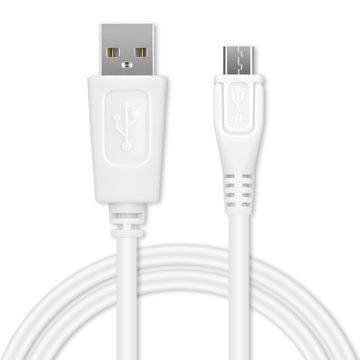 USB-kabel / datakabel för Logitech Harmony Elite, Harmony 950, Harmony One Ultimate / nVidia Shield TV fjärrstyrning, radiostyrning, fjärrkontroll mm - 1m 1A USB-sladd PVC Datakabel vit