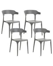 Set med 4 trädgårdsstolar GUBBIO Grå