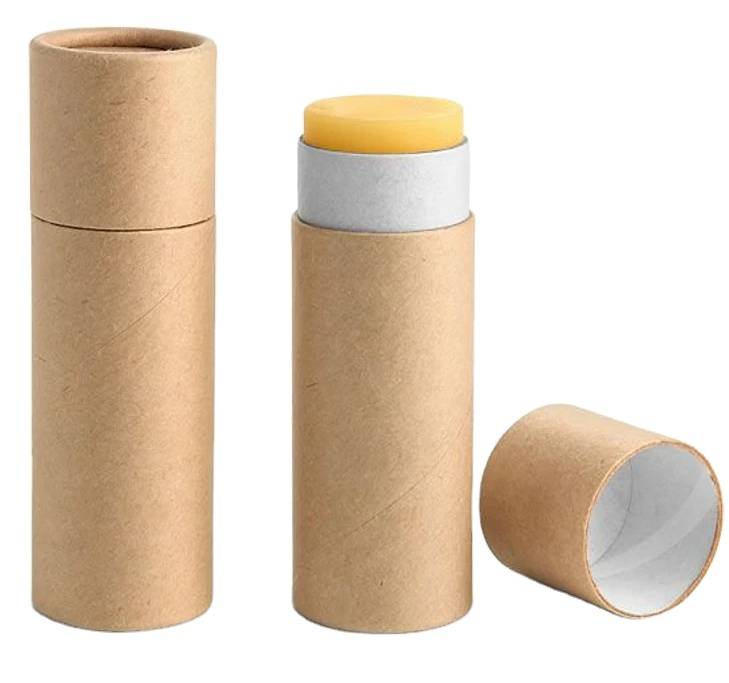 Biodegradable Ready to Ship food grade push up lip balm paper tube lip balm