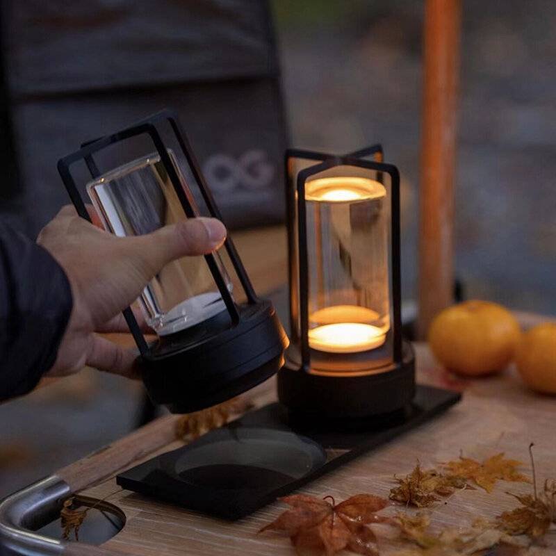 Uppladdningsbar kristallampa för nattduksbord i sovrummet, LED-touchbordslampa för restaurangdekor, stämningsfullt nattl