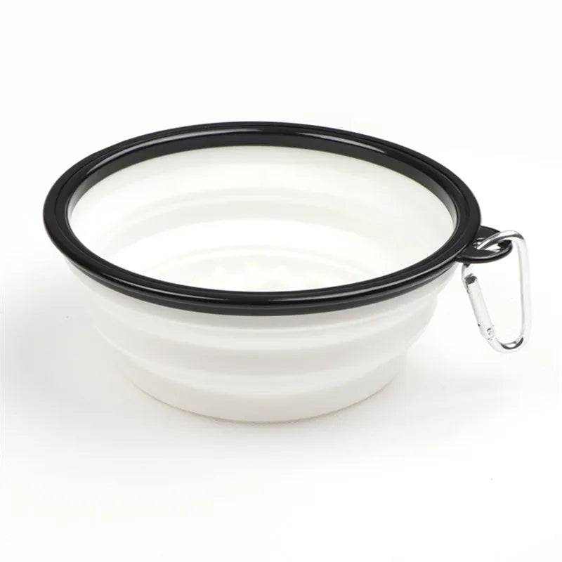 Foldable Dog Slow Feeder Travel Bowl - White / L-1000ml / SPC (L-1000ml)