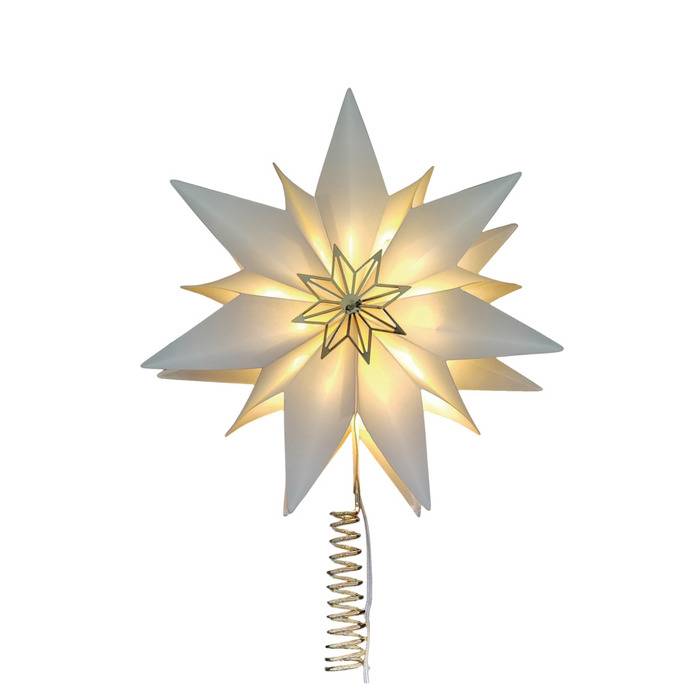 Juletræsstjerne m/LED og timer Ø30 cm