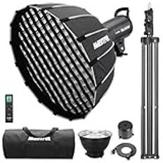 Godox SL-60W CRI 95+ LED-videolampa SL60W vit 5600K version 60WS Bowens-fäste med AMBITFUL P60 snabb installation mjuk låda, bärväska, lätt stativ