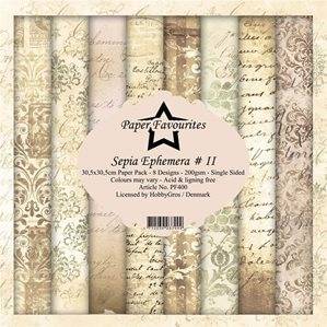 Scrapbookingpapper - 30x30cm - Sepia Ephemera