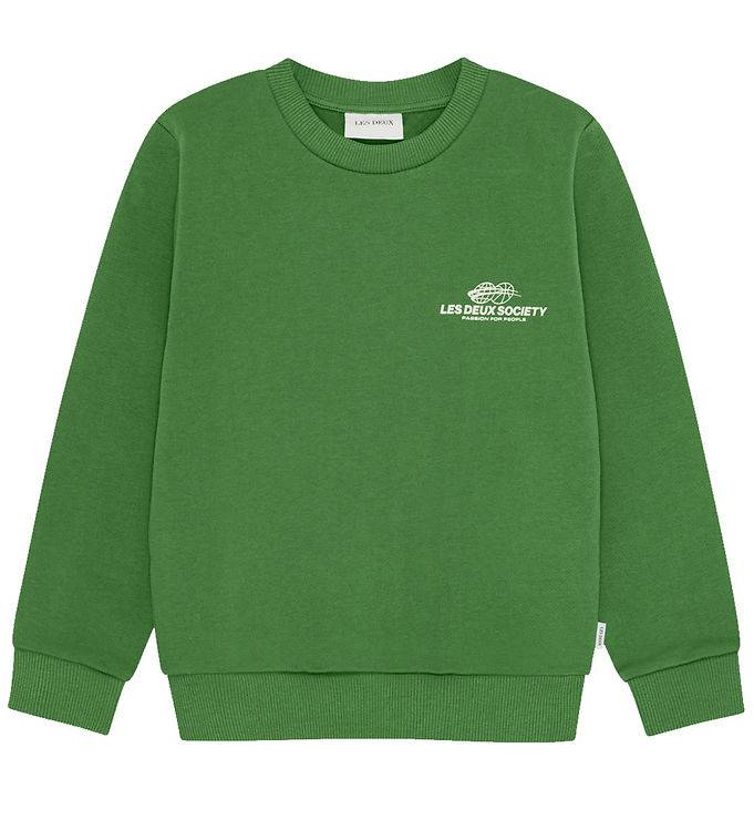 Les Deux Sweatshirt - Utställning - Kronärtskocka Green m. Tryck - Les Deux - 134/140 - Sweatshirt