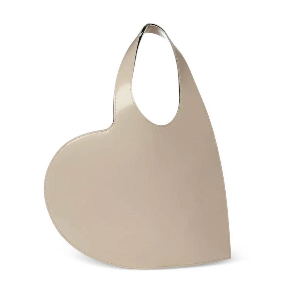 Coperni Heart Tote Taske - Tasker - Dame - Beige - ONE SIZE - Læder