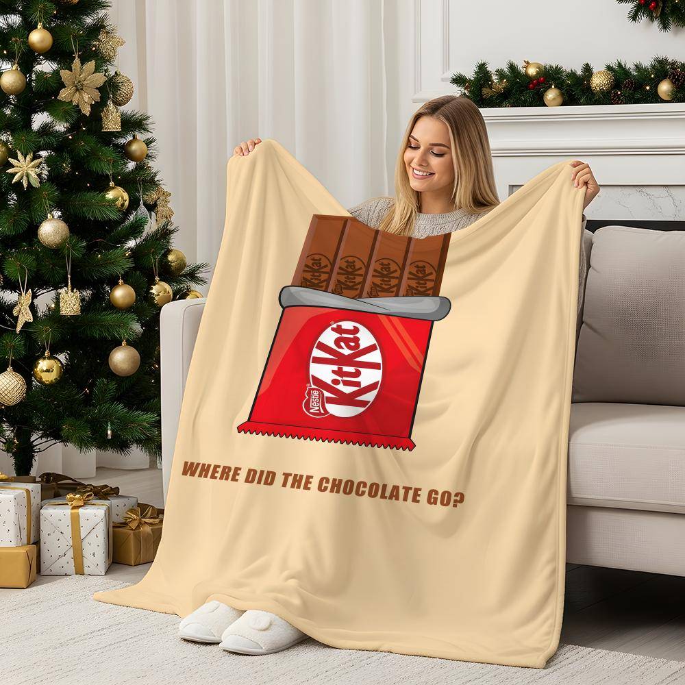 Snack K-KitKat Throw Flanellduk Perfekt för Soffa Kontor Säng Resa Sov Läsa Koppla av Camping Fyra säsonger