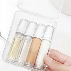 1pc/4pcs/Set 5ml/10ml Mini Travel Transparent Cosmetic Press Pump Bottle Cream Bottle, Cosmetic Dispenser Set, Vacuum Pressure Bottle, Portable Travel - Clear - Multi-size