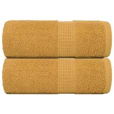 vidaXL Gästhanddukar 2 st guld 30x50 cm 360 gsm 100% bomull