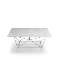 Soffbord Spider - Vit marmor/förkromat stål - D90 H44 cm