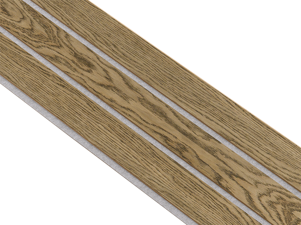 I-Wood Basic 3-lamel paneler i mørkebrun oliering - mål 16 x 300 x 2400 mm.