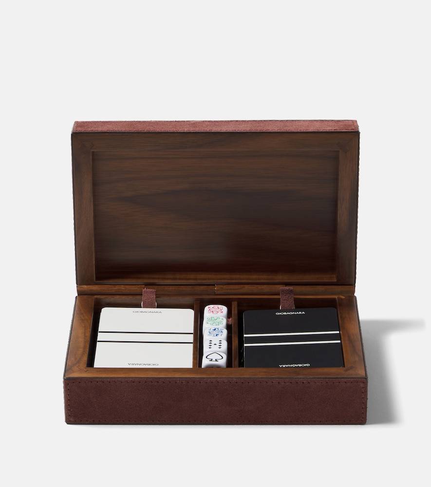 Giobagnara Royal dice and playing cards deck set - brown - One Size