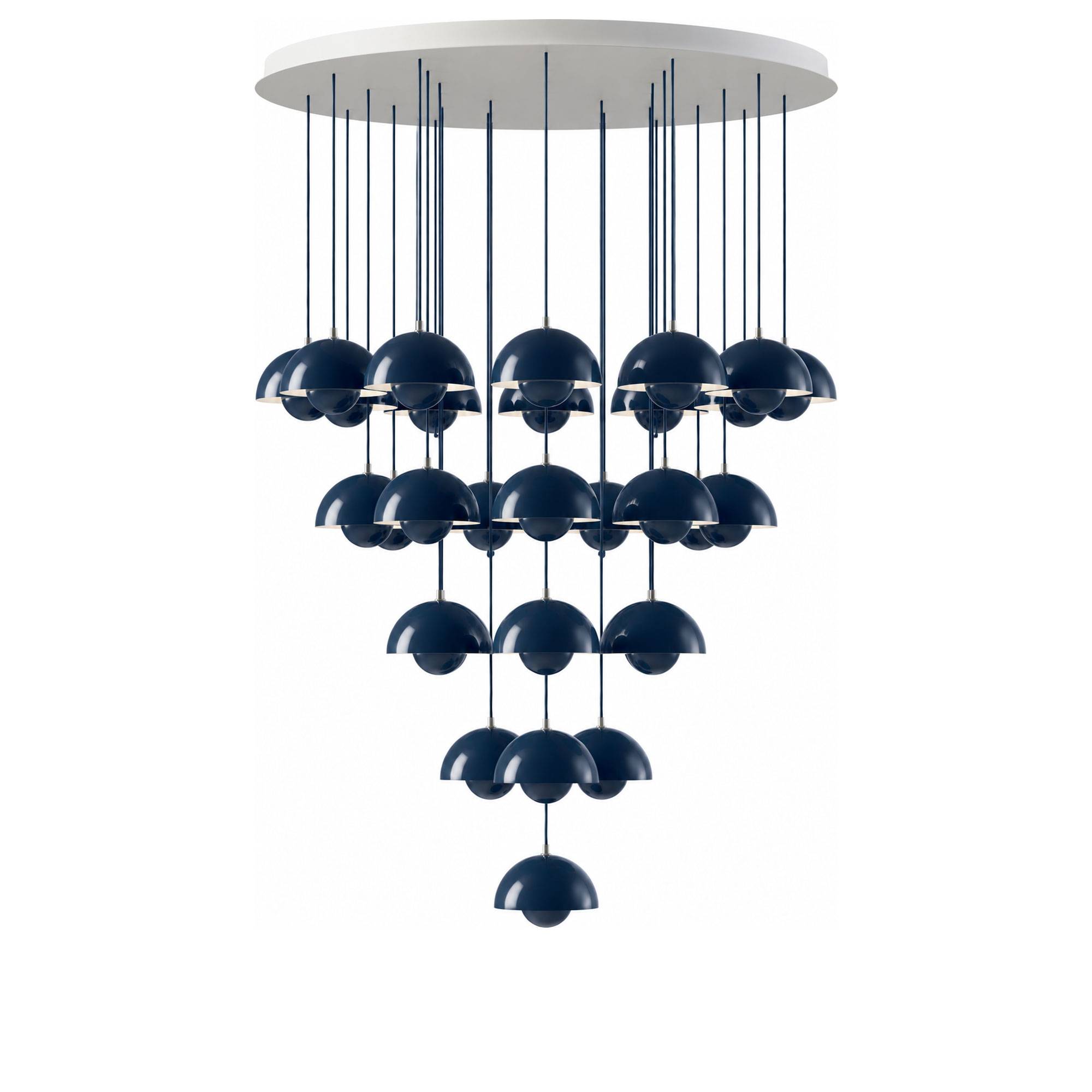 &Tradition - Flowerpot Chandelier VP1 10 Pendants steel blue - Takkronor - Verner Panton - Blå