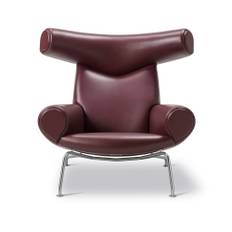 Fredericia Furniture - Wegner Ox Chair, Chrome, Leather Cat. 3 Max 93 Indian Red - Fåtöljer - Hans J. Wegner