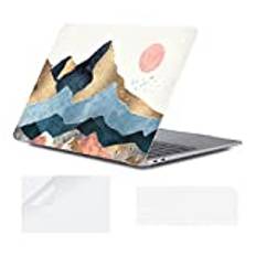 YOPAS Fodral för MacBook Air 13 tum 2020 2019 2018, MacBook Air 13 fodral M1 A2337 A2179 A1932 Skal Skalskydd och EU Tangentbordsskal för MacBook Air 13 Case, Fjäll
