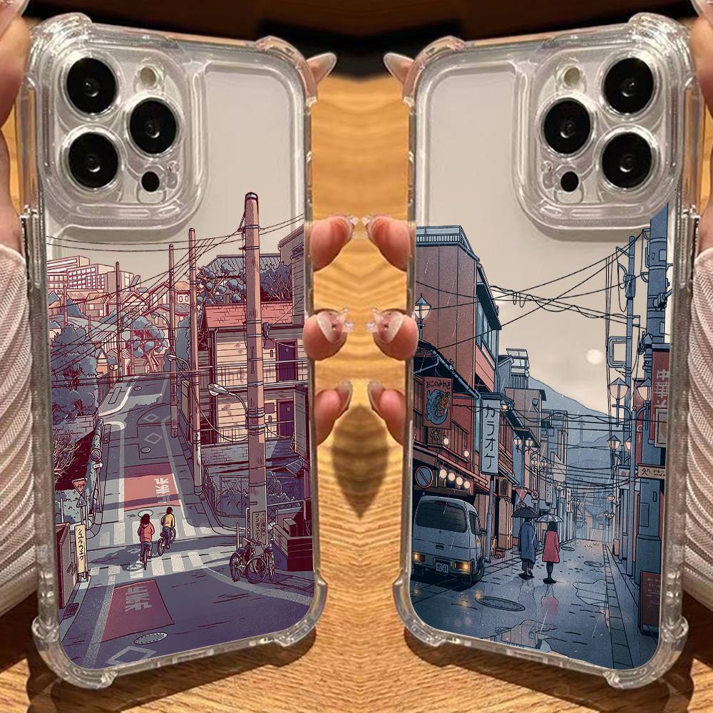 Japanese Aesthetic Anime Street Phone Case for OPPO Realme C55 C53 C35 C33 C31 9 Plus Reno 13 12 11 F 8 7 T Pro A78 5G Thin Case