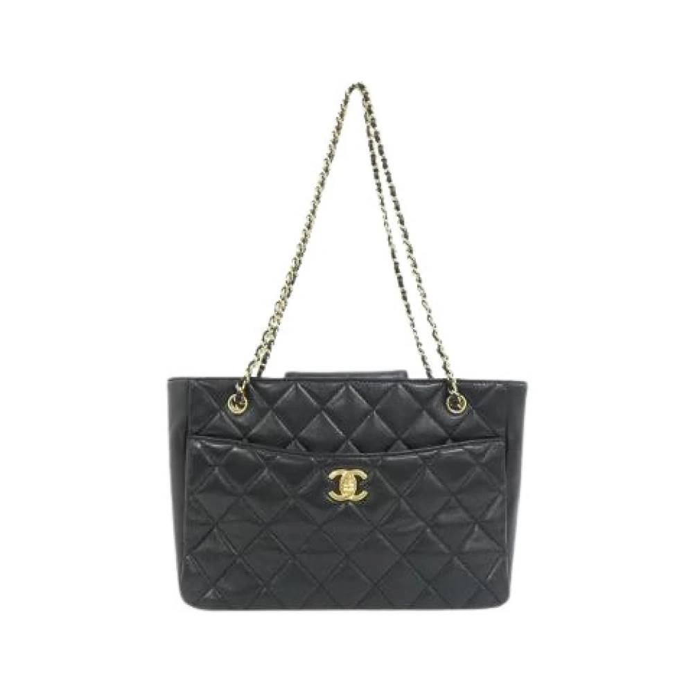 Chanel Vintage Pre-owned Lambskin Skuldertaske - Vintage - Dame - Sort - ONE SIZE - Uld