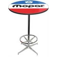 barbord, Mopar, röd/vit/blå, krom med fotstöd